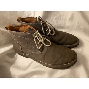 Kenneth Cole Gentle Souls Mens 9.5 Taupe Gray Albert Leather Chukka Ankle Boots